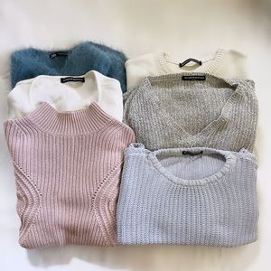 Lot of 6 Sweaters/ Brandy Melville, Kendall and Kylie, Zara; Size Small